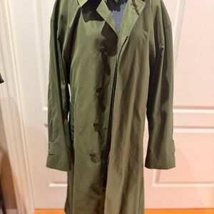 London Fog Olive Trench Coat for Men